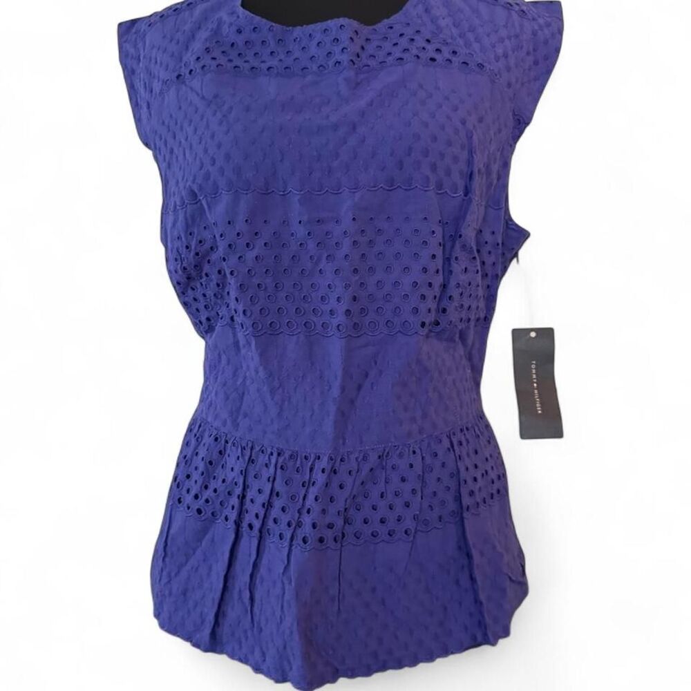 Tommy-hilfiger Women's Purple and Blue Blouse